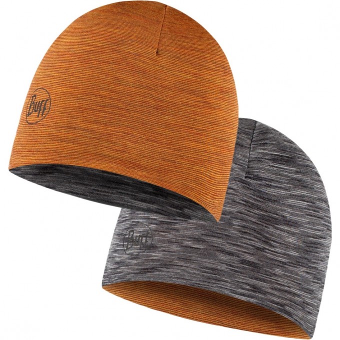 Шапка BUFF LW MERINO WOOL REVERSIBLE HAT BRONZE-GREY MULTISTRIPES 123325.306.10.00