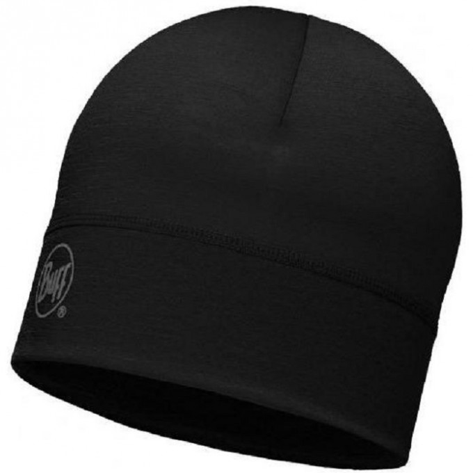 Шапка BUFF MERINO LIGHTWEIGHT HAT SOLID BLACK 132814.999.10.00