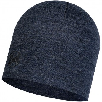 Шапка BUFF MERINO MIGWEIGHT HAT MELANGE NIGHT BLUE