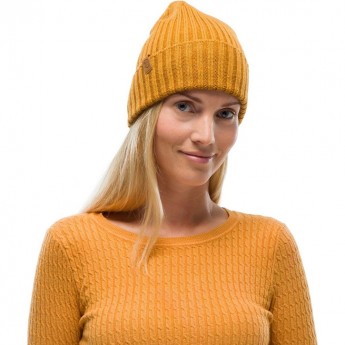 Вязаная шерстяная шапка BUFF HAT WOOL KNITTED NORVAL MUSTARD