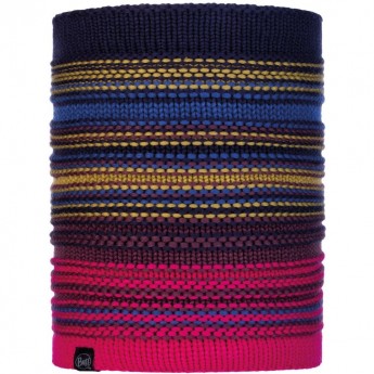 Вязаный шарф-труба с флисом BUFF NECKWARMER KNITTED POLAR NEPER NIGHT BLUE