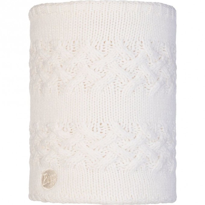 Вязаный шарф-труба с флисом BUFF NECKWARMER KNITTED POLAR SAVVA WHITE 113349.000.10.00