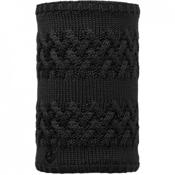 Вязаный шарф-труба с флисом BUFF SAVVA BLACK